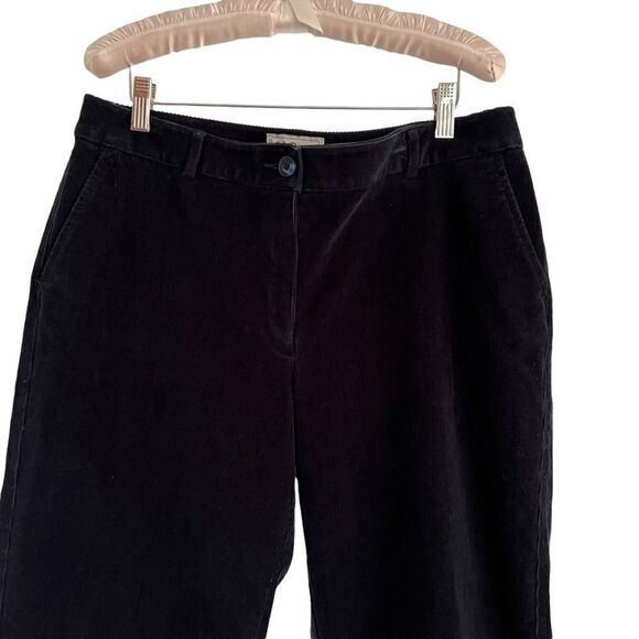 Vintage L.L. Bean Favorite Fit Straight Leg Black Corduroy Pants 12 Petite - Picture 2 of 6